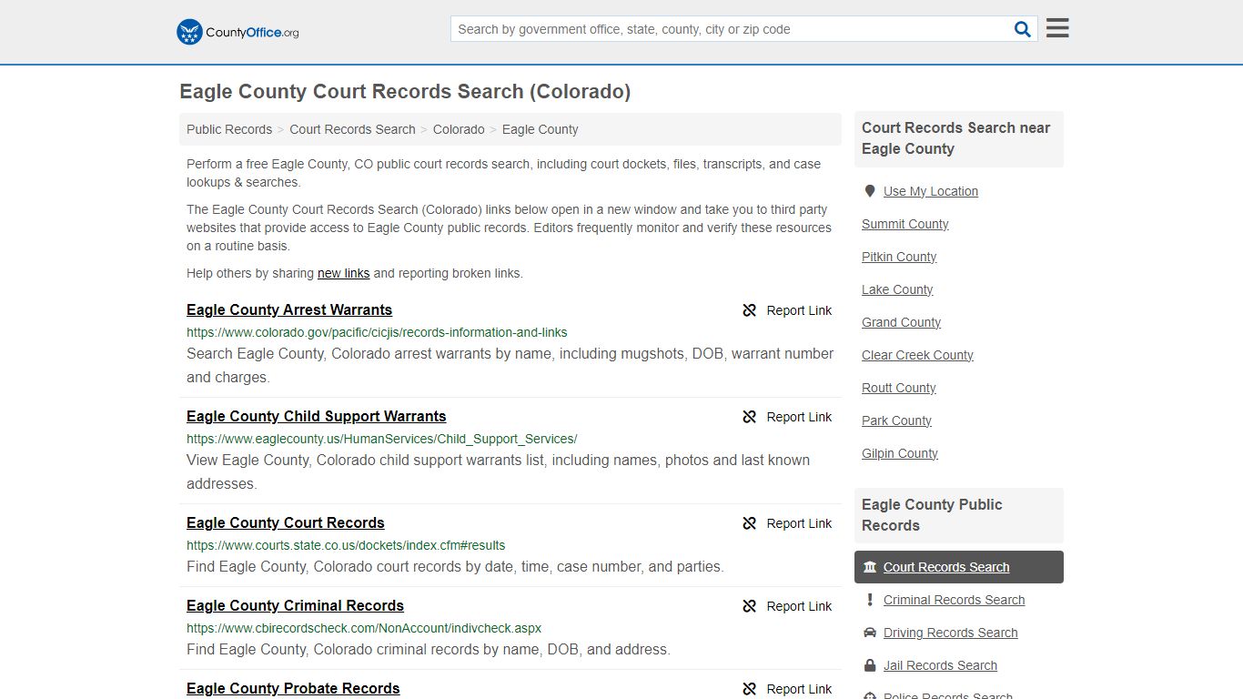 Eagle County Court Records Search (Colorado) - County Office