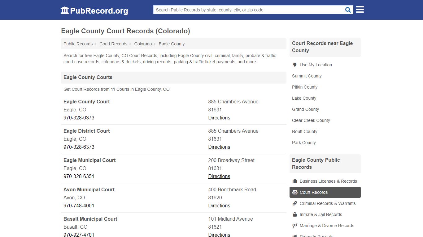 Free Eagle County Court Records (Colorado Court Records)